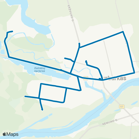 VšĮ „Žaliasis regionas" Autobusų Stotis - Centras - Jurbarkų Seniūnija - Pieninė - Ligoninė map