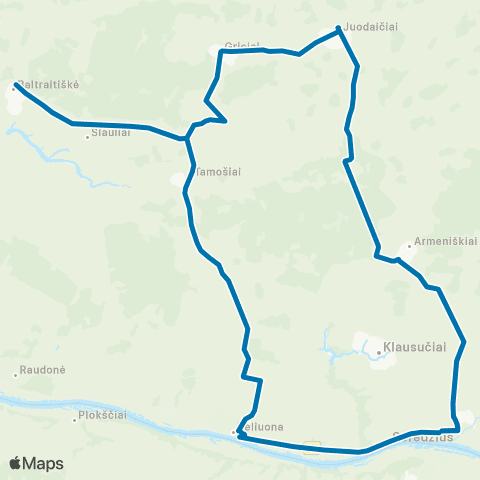 VšĮ „Žaliasis regionas" Seredžius - Juodaičiai - Veliuona - Seredžius map