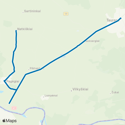 VšĮ „Žaliasis regionas" Natkiškiai - Pagėgiai - Panemunė - Pagėgiai - Tauragė map