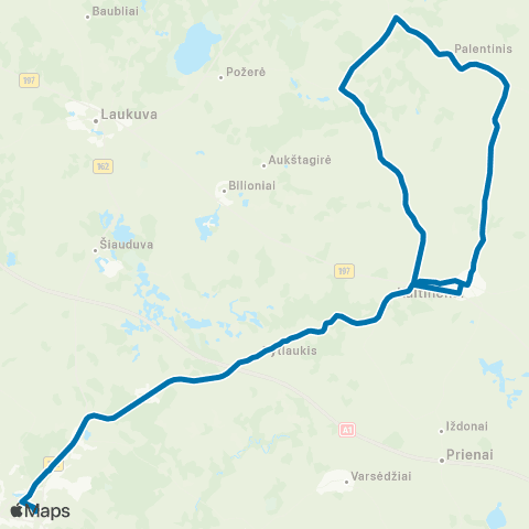 VšĮ „Žaliasis regionas" Beržė - Kaltinėnai - Šilalė map