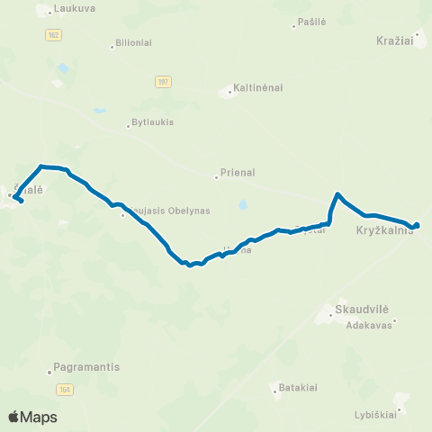 VšĮ „Žaliasis regionas" Šilalė - Upyna - Kryžkalnis map