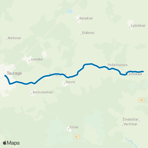 VšĮ „Žaliasis regionas" Tauragė - Eržvilkas map