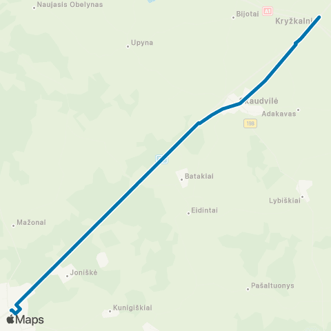 VšĮ „Žaliasis regionas" Tauragė - Skaudvilė - Kryžkalnis map