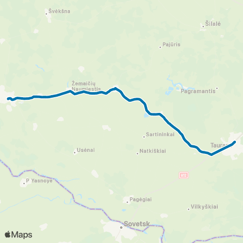 VšĮ „Žaliasis regionas" Tauragė - Žygaičiai - Šilutė map