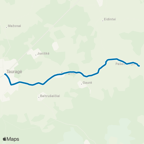 VšĮ „Žaliasis regionas" Tauragė - Gaurė - Traklaukas - Pašaltuonys map