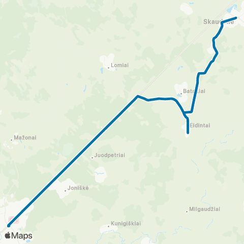 VšĮ „Žaliasis regionas" Tauragė - Batakiai - Skaudvilė map
