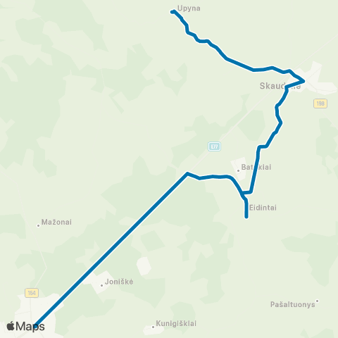VšĮ „Žaliasis regionas" Tauragė - Batakiai - Skaudvilė - Upyna map