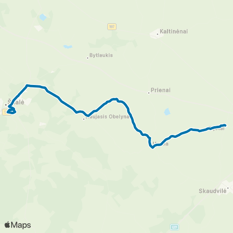 VšĮ „Žaliasis regionas" Bijotai - Upyna - Varsėdžiai - Šilalė map