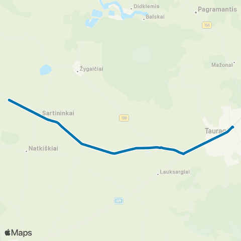 VšĮ „Žaliasis regionas" Tauragė - Sartininkai - Skiržemė map