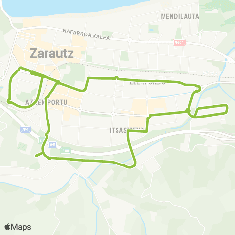 Zarauzko Hiribusa Linea 3 map