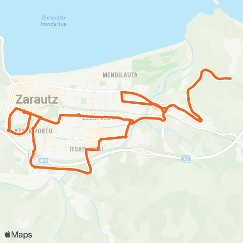 Zarauzko Hiribusa Linea 4 (Verano) map