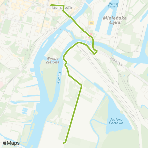 ZDiTM Szczecin Tkacka - Wyspa Pucka map