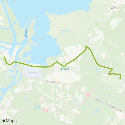 ZDiTM Szczecin Basen Górniczy - Dąbie Osiedle ( - SKM Dunikowo) map