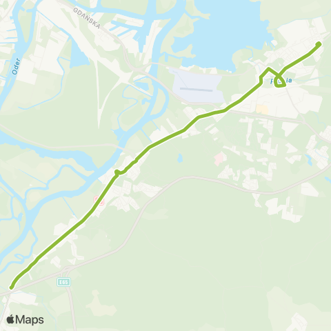 ZDiTM Szczecin Dąbie Osiedle - Klucz Autostrada map