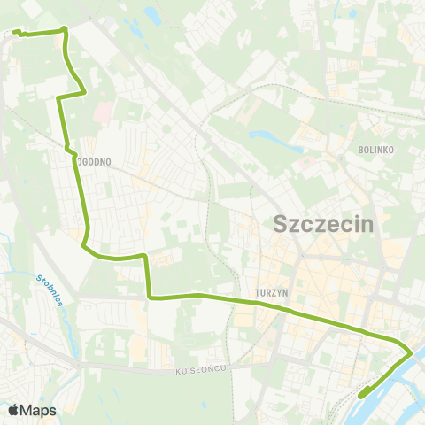 ZDiTM Szczecin Osiedle Zawadzkiego - SKM Dworzec Gł. (Kolumba) map