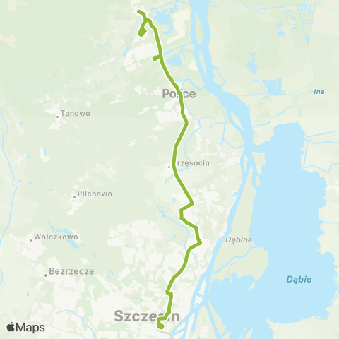 ZDiTM Szczecin Plac Rodła - Police Jasienica Pętla map