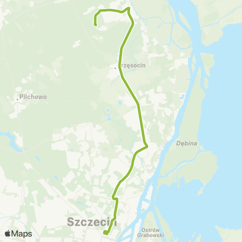 ZDiTM Szczecin Plac Rodła - Police Wyszyńskiego Polana map