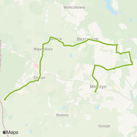 ZDiTM Szczecin Mierzyn Szkoła - Łukasińskiego Ogrody - Kościno map