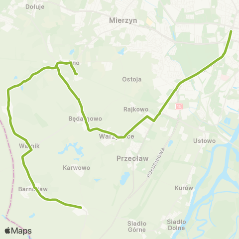 ZDiTM Szczecin Plac Kościuszki - Smolęcin ( - Kołbaskowo) map