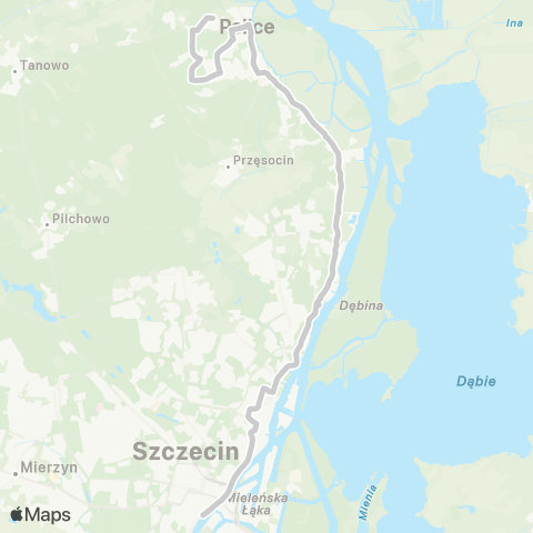 ZDiTM Szczecin Police Zajezdnia - SKM Dworzec Gł. (Kolumba) map