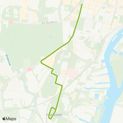 ZDiTM Szczecin Plac Kościuszki - Pomorzany Dobrzyńska map