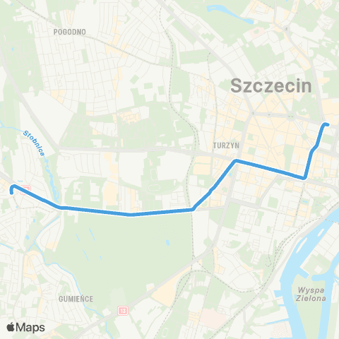 ZDiTM Szczecin Gumieńce - Plac Rodła map
