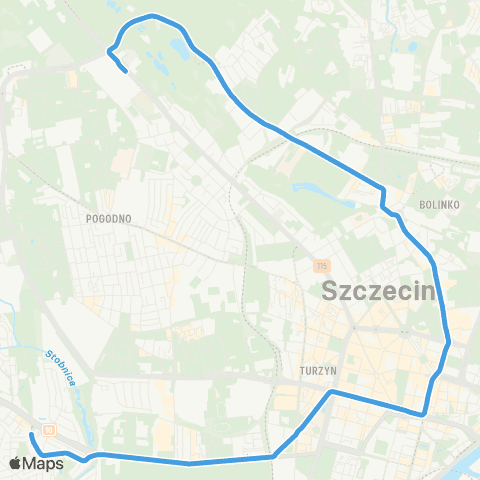 ZDiTM Szczecin Gumieńce - Dworzec Niebuszewo map