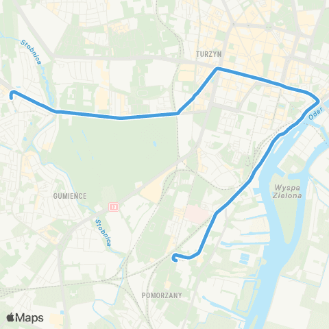 ZDiTM Szczecin SKM Dworzec Główny (Kolumba) - Gumieńce map