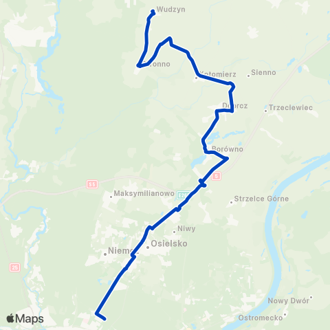 ZDMiKP Bydgoszcz Dworzec Leśne — Wudzyn map