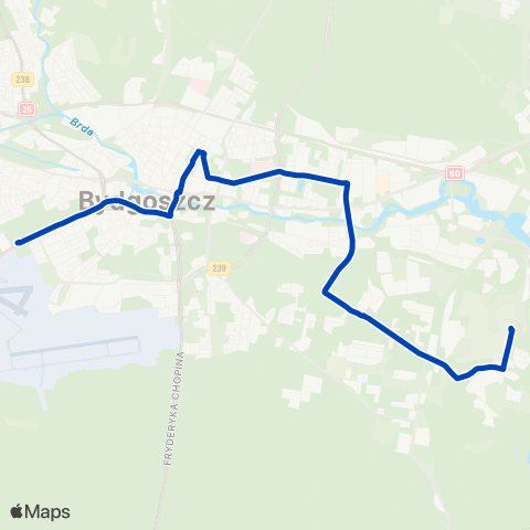 ZDMiKP Bydgoszcz Błonie — Kapuściska (— Łęgnowo) map