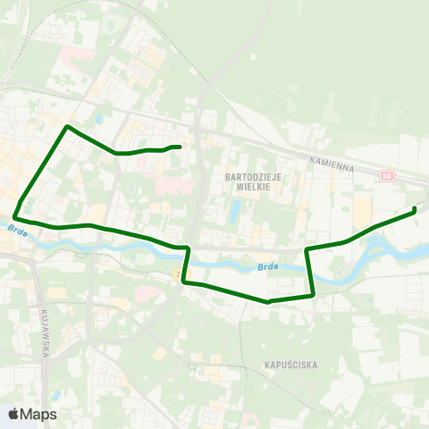 ZDMiKP Bydgoszcz Wyścigowa — Bielawy map