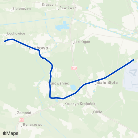 ZDMiKP Bydgoszcz Błonie — Łochowo map