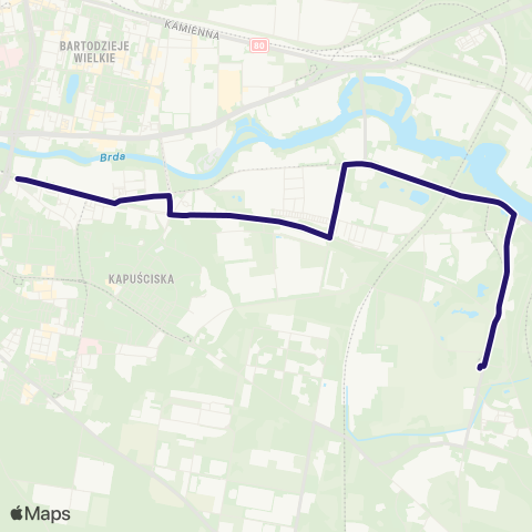 ZDMiKP Bydgoszcz Rondo Toruńskie — Łęgnowo map
