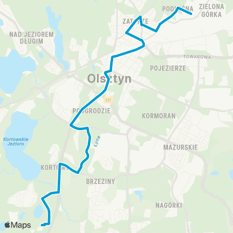 ZDZiT Olsztyn Poprzeczna (Poprzeczna)-Stary Dwór (Słoneczna) map