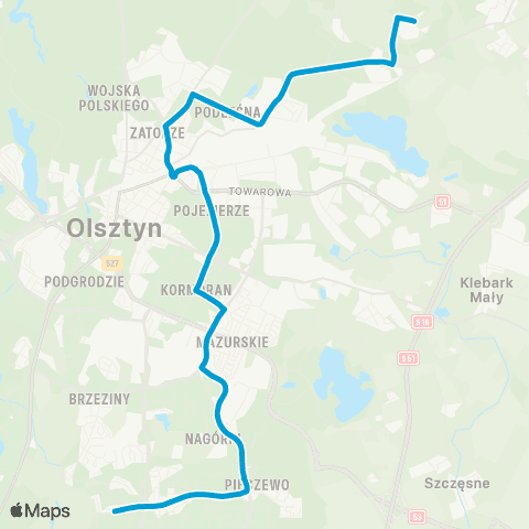 ZDZiT Olsztyn Osiedle Generałów (Wilczyńskiego)-Indykpol (Jesienna) map