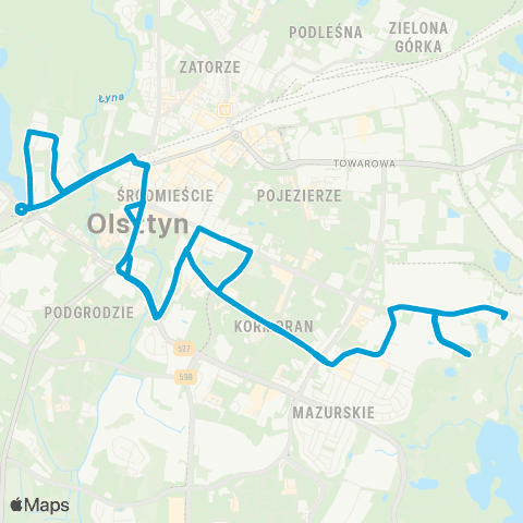 ZDZiT Olsztyn Polmozbyt (Piłsudskiego)-Polmozbyt (Piłsudskiego) map