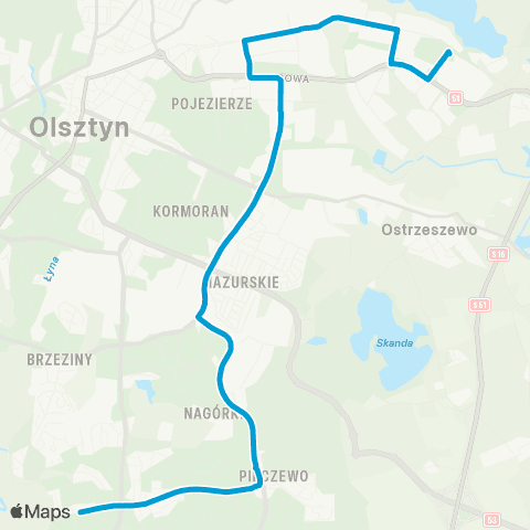 ZDZiT Olsztyn Osiedle Generałów (Wilczyńskiego)-Cementowa (Cementowa) map