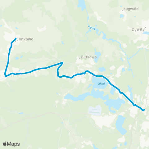 ZDZiT Olsztyn Plac Roosevelta (Mochnackiego)-Jonkowo (Jonkowo) map