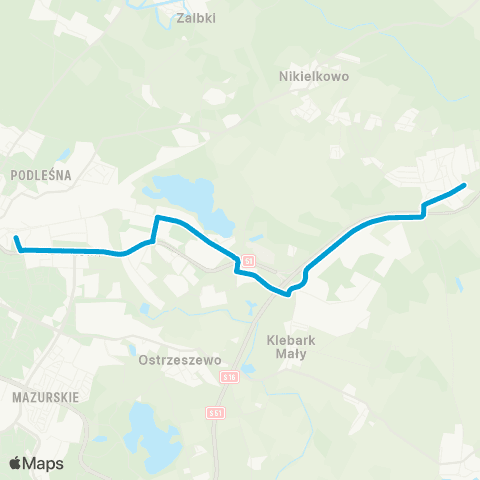 ZDZiT Olsztyn Dworzec Główny (Dworcowa)-Wójtowo-Leszczynowa (Wójtowo) map