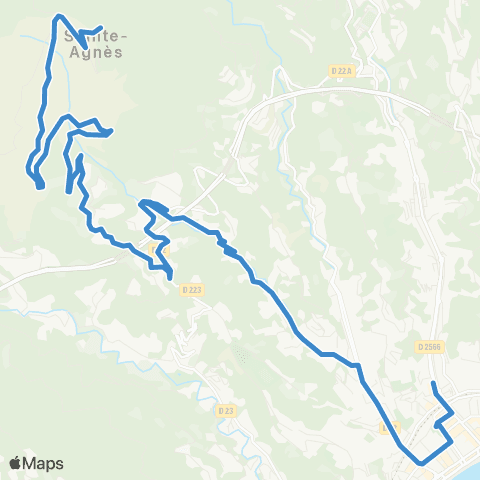 Zest Ste-Agnès - Les Oliviers - Vento - Menton Gare rout. map