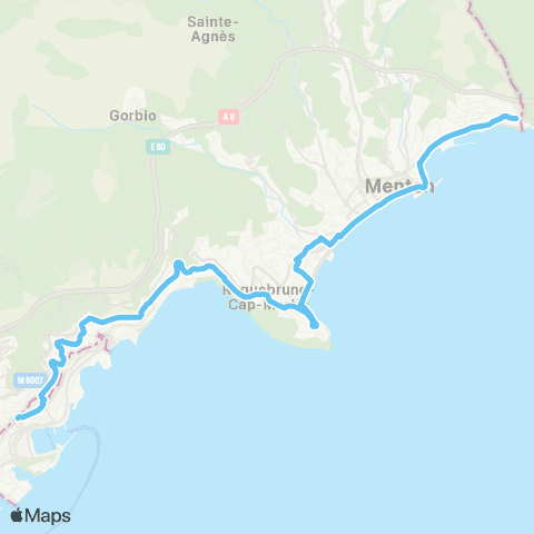 Zest Monaco SNCF - Beausoleil Église - Roquebrune Mairie - Carnolès - Menton Pont St-Louis map