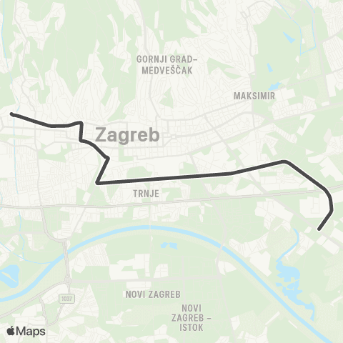 ZET Črnomerec - Savišće map
