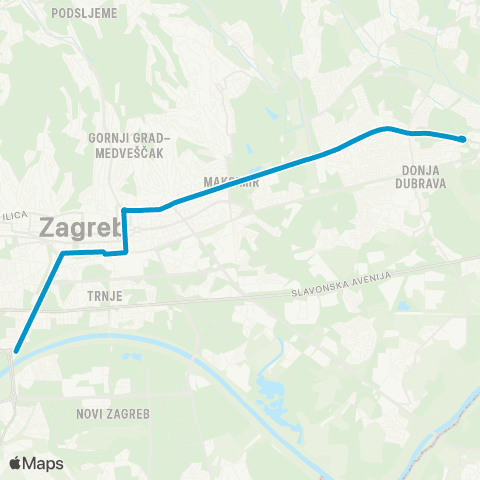 ZET Savski Most - Dubec map