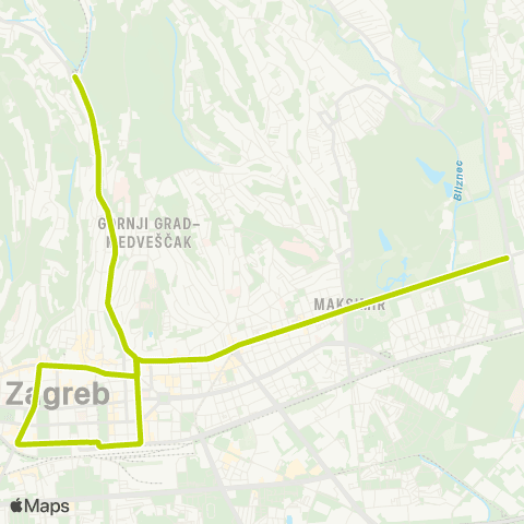 ZET Mihaljevac-Zap. Kol map
