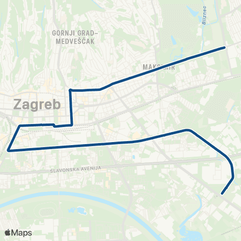 ZET Mihaljevac - Savišće map