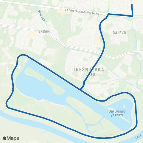 ZET Ljubljanica - Jarun map