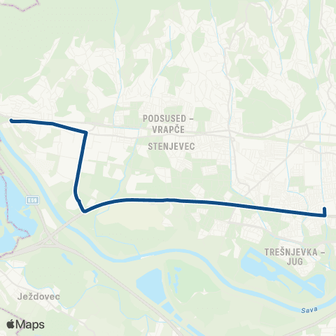 ZET Ljublj.-Podsus. Most map