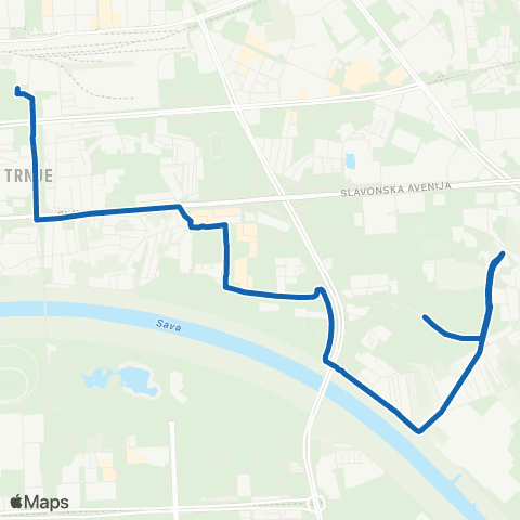 ZET Gl. Kolodvor-Borovje map