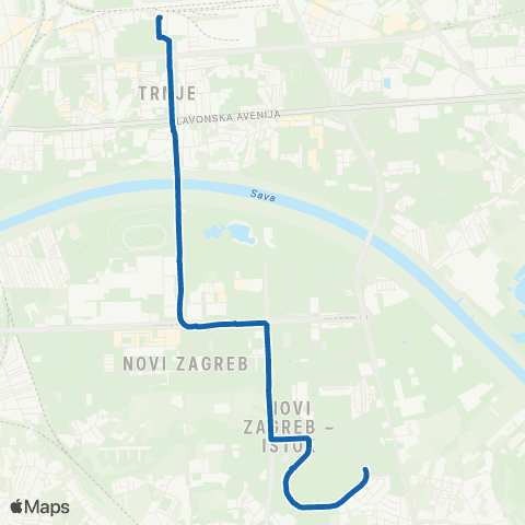 ZET Glavni K.-Dugave map