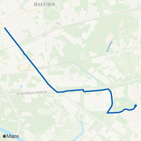 ZET Kv.Trg-Kozari Putevi map